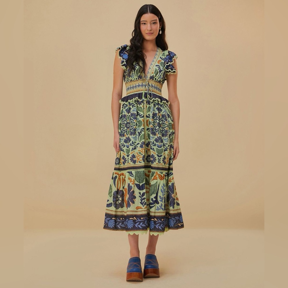Farm Rio Ocean Tapestry Dress